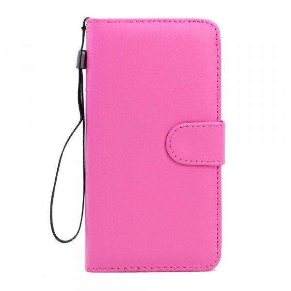 Wholesale Samsung Galaxy Note 5 Folio Flip Leather Wallet Case with Strap (Hot Pink)